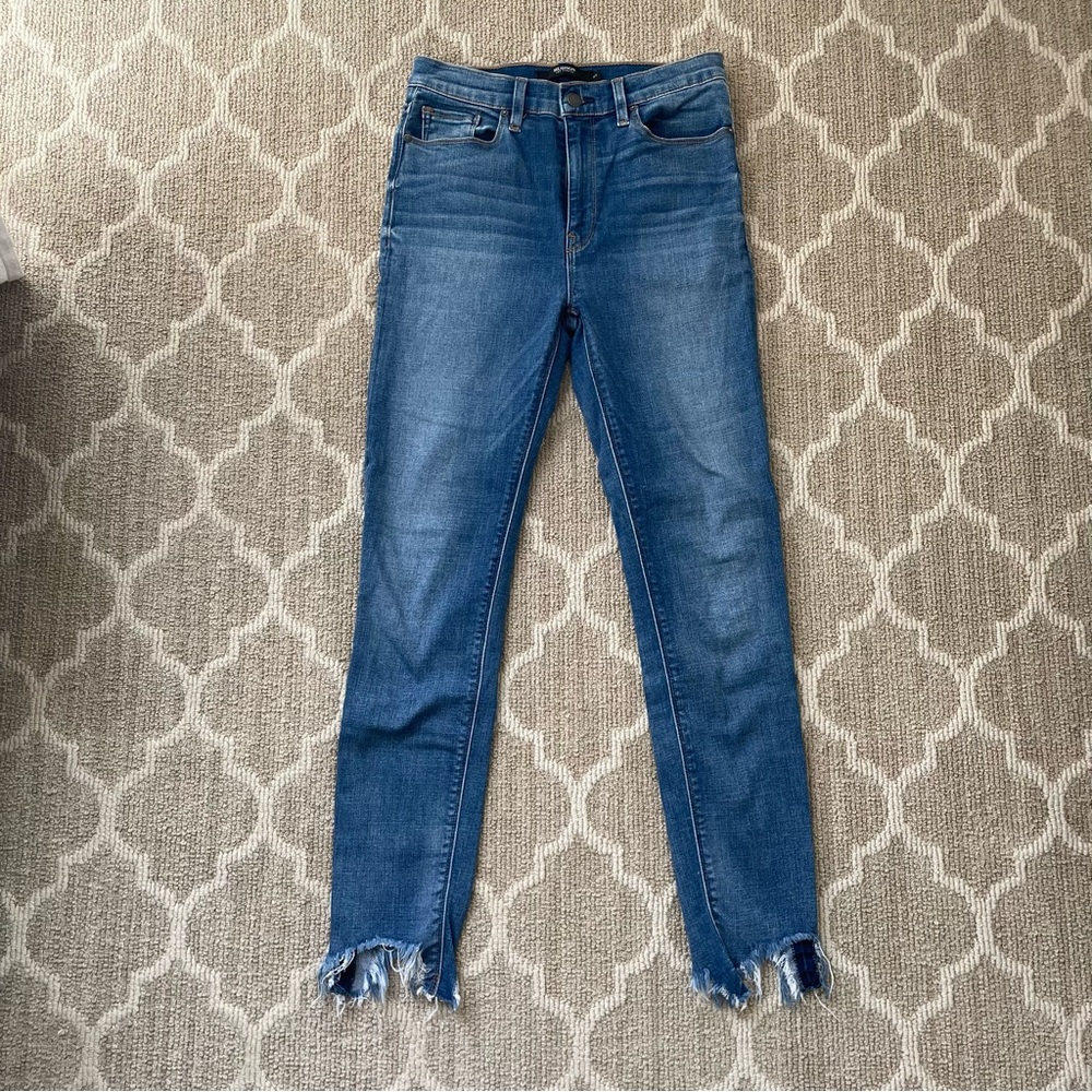 Hudson Jeans US Barbara Super Skinny Solid Blue Cotton Blend